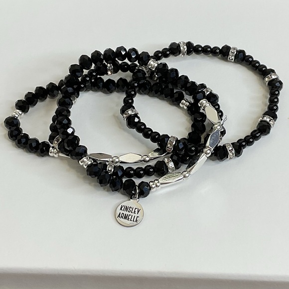 KINSLEY ARMELLE SILVER COAL BRACELET SET - Picture 4 of 5